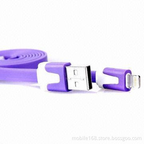 Lightning 8-pin Noodle Flat USB Cable for iPhone 5/5S/5C/iPad Mini/Nano/New iPad